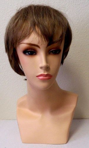 Porcelain Female Manneguin Head with Real Hair Wig Jewelry Hat Scarf Display