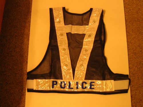 Safety vest, flashing 16 led &#034;police&#034; (x-large) for sale