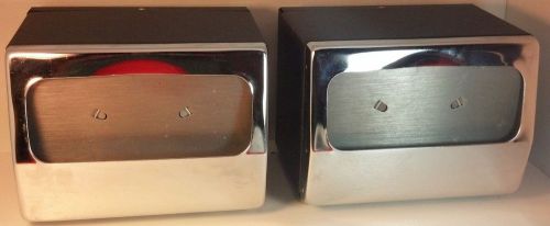 Lot of 2 Vintage Restaurant Commercial Chrome Napkin Dispensers  With Menu Clips