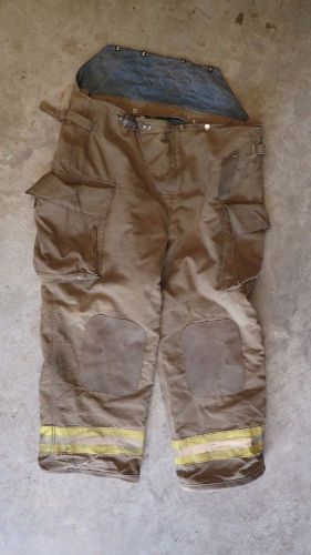 Lion BodyGuard Turn Out Gear Firefighter Pants USED Large 46R Tan Yellow