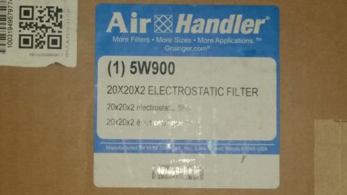 AIR HANDLER 5W900 Electrostatic Air Filter, 20x20x2 in.