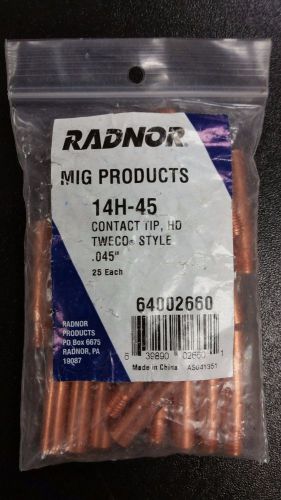 Radnor 14H-45 .045&#039;&#039; Contact Tip   64002660 ( 25 Pcs Bag)