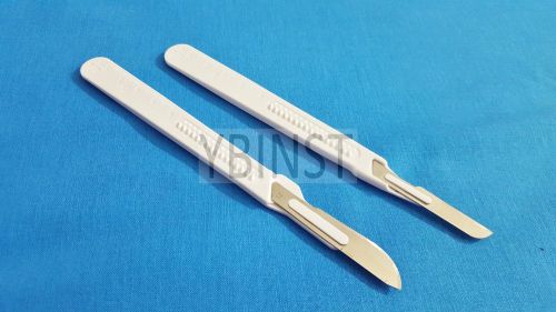 LOT OF 4 PCS DISPOSABLE STERILE SURGICAL SCALPELS #21 #16 WITH PLASTIC HANDLE