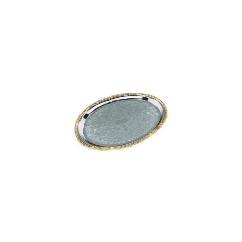 Carlisle 608913 Celebration Oval Tray with Gold Border