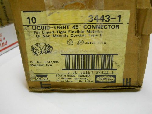 10  3/4 45 degree liquid tight flexable connector 3443-1