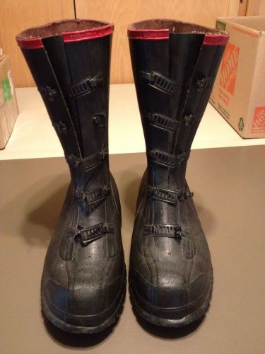 Servus 5-buckle rubber over-boot overshoe men&#039;s size-11 black heavy quality euc for sale