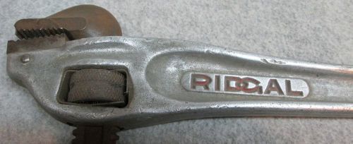 Ridgid ridgal 14&#034; pipe wrench aluminum offset 180 angle steel jaws works well for sale