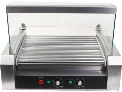 New 30 hot dog 11 roller grill cooker machine w/ cover ce for sale