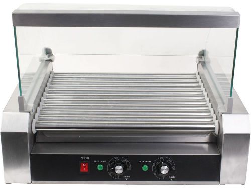 New 30 Hot Dog 11 Roller Grill Cooker Machine W/ cover CE