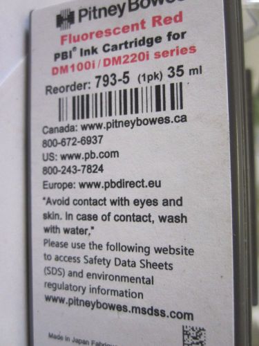 PITNEY BOWES FLUORESCENT RED INK CARTRIDGE DM1001 DM2201