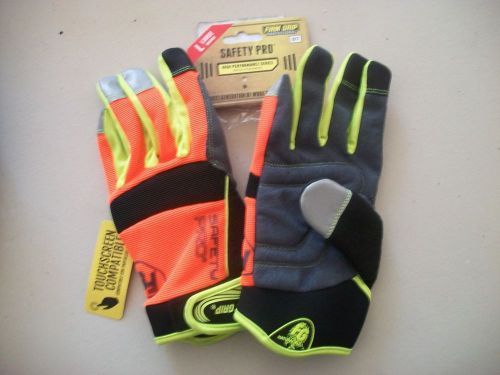 1 PAIR FIRM GRIP SAFTY PRO W/SYNTHETIC LEATHER PALM GLOVES R2005L LARGE