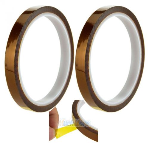 2x 10mm 1.0cm x 33m 100ft kapton tape high temperature heat resistant polyimide for sale
