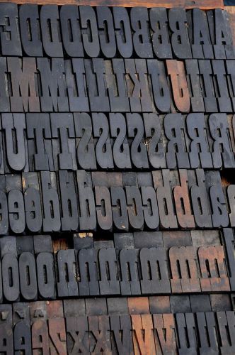 letterpress wood printing blocks 146pcs 2.83&#034; tall alphabet wooden type woodtype