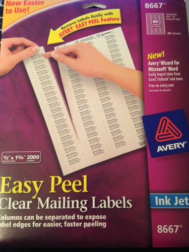 Avery Easy Peel Clear Mailing Labels For Inkjet Printers - 8667 (20 sheets)