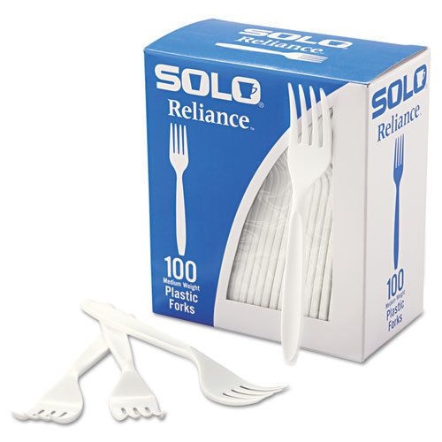 Boxed Reliance Mediumweight Cutlery, Fork, White, 1000/Carton