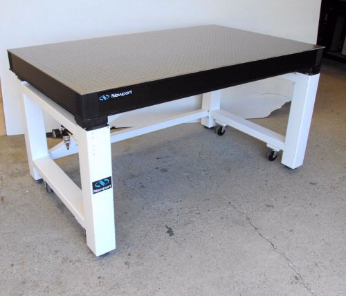 NEWPORT 36&#034; x 60&#034; OPTICAL TABLE w/ PNEUMATIC SELF LEVEL ISOLATION BENCH, CASTERS