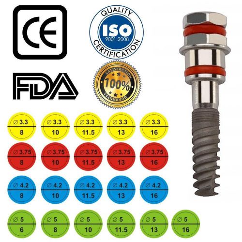 Lot_of_10_dental_implant_spiral type sterilized internal hex system for sale