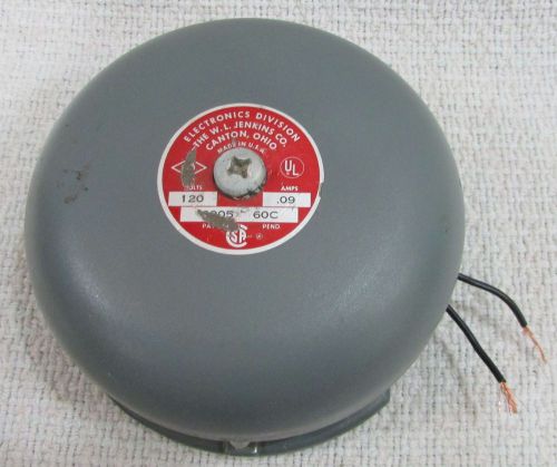 WL Jenkins Electronics Division Alarm Bell 120 Volts .09 Amps 2005 60C FREE S/H