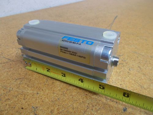 FESTO ADVU-40-80-P-A Pneumatic Cylinder 80mm Stroke 10Bar 145PSI New