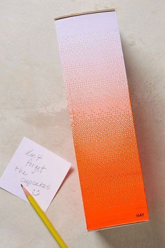 Anthropologie Ombre Note Block, 1600 Notes, Electric Neon Orange Tower By Hay