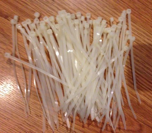 Zip Ties White Cable Ties Wire Wraps 6&#034; 100 Pcs  40 Lbs Tension
