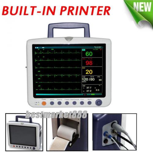 FREE SHIP Patient monitor ECG /NIBP /SPO2 PR TEMP with Printer HEALTH CARE