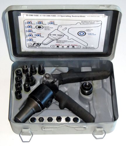 Fsi d-100-mil-1 hydraulic blind rivet gun riveter fastener tool cherrymax huck for sale