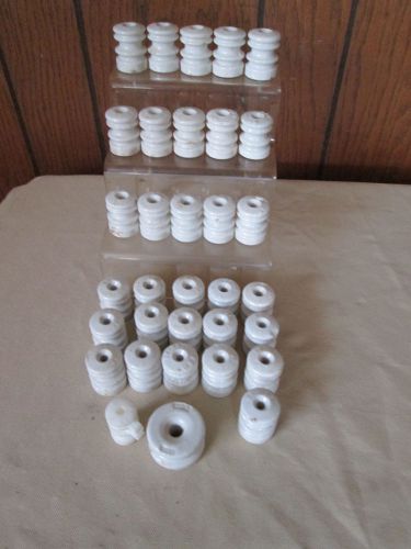 Lot of 33 Pc. 31 old Porcelain  Fence wire Knob Insulatiors WP 22 USA