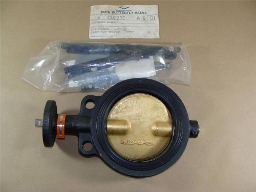 New milwaukee cw223e-a6 6&#034; grey iron butterfly valve with locking lever operator for sale