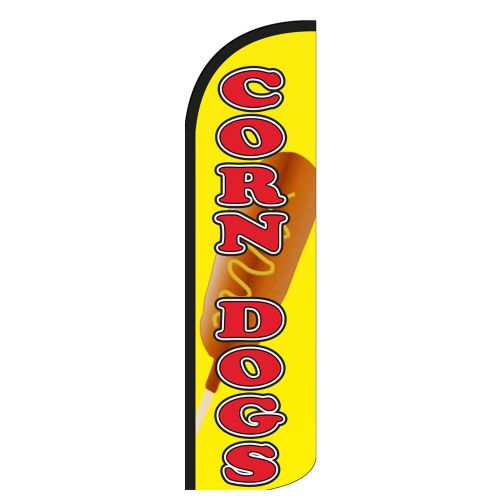 Corn Dogs Windless Swooper Flag Jumbo Full Sleeve Banner + Pole made USA