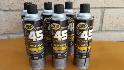 New 6 Pack ZEP 45 Dual Force Multi Purpose Lubricant &amp; Penetrant 14oz. 6-pk