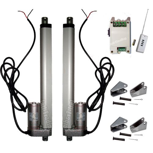 2 linear actuators 10&#034; stroke 14mm/s 12v dc motor w/ wireless controller system for sale