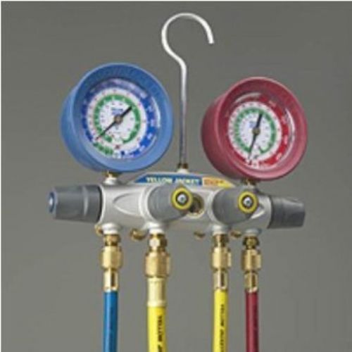 Yellow jacket 46013 brute ii test and charging manifold  f/c  red/blue gauge  ps for sale