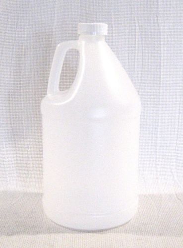 Wholesale lot of 50 empty 1-gal plastic bottles jugs w/ handles &amp; safety lids for sale