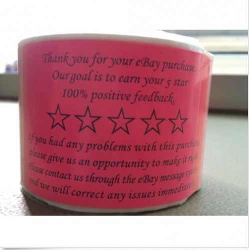 Thank You for your eBay Purchase/FB Sticker Label 2x3 Fluorescent PINK or YELLOW