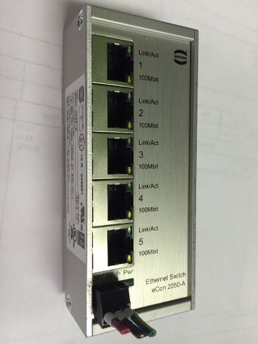 Harting eCon 2050-A 5 Port Industrial DIN Rail Mount 10/100 Ethernet Switch  24V