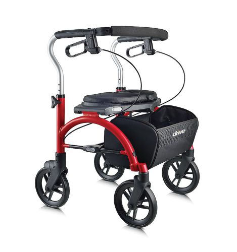 102EXL-RD-DRIVE Arc Lite Rollator RED -FREE SHIPPING