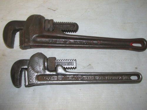 Lot of 2 Ridgid pipe Wrenches 12&#034; Heavy Duty &amp; 10&#034; LQQK!