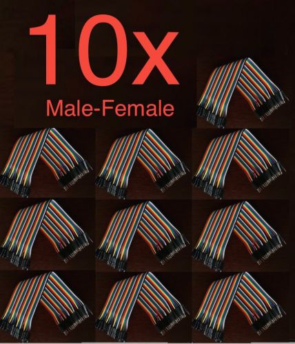 Wholesale 10x Male-Female Wire Breadboard Jumpers 20cm 80 Pin 40P Arduino DZ88