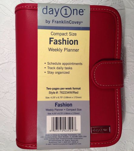 Franklin Covey Day One Red Compact Planner Organizer Inserts Undated Calendar