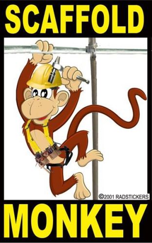 HARD HAT STICKER, SCAFFOLD MONKEY CARPENTER, UNION CC-11