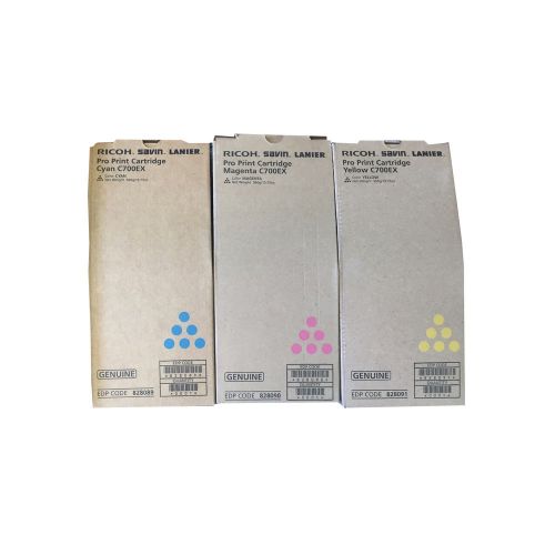 Toner Cartridges Set C M Y OEM Ricoh Pro C700EX C550EX 828089 828090 828091