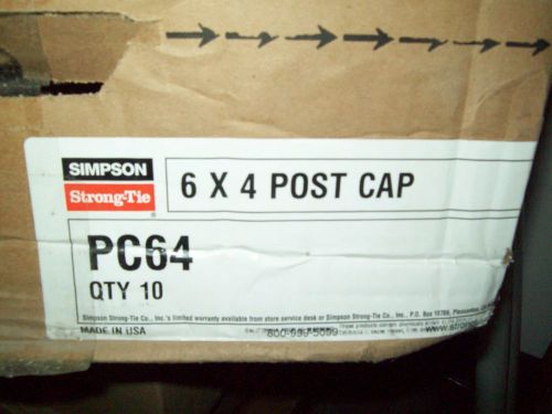 Set of 10 - simpson strong-tie pc64, 16 ga post cap - new in box - quick ship for sale