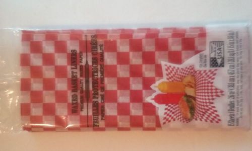 Waxed Basket Liner paper (15 sheets) Great for bbq, picnics, gatherings, July 4