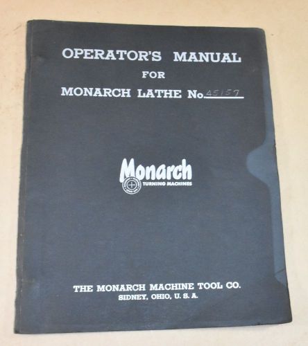 Monarch Model K Lathe Operator’s Manual