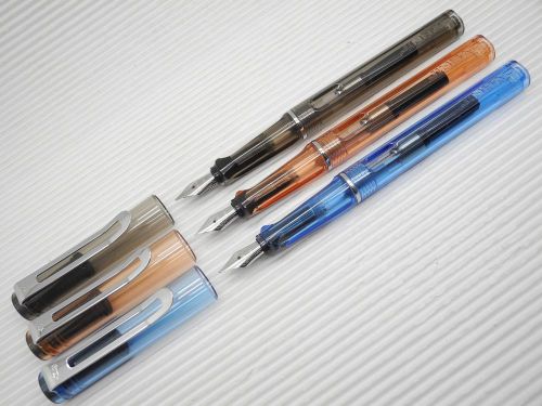 Jinhao 599C Medium Fine Nib Fountain Pen w/ Ink Converter, 3 Colors Set