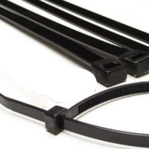 Mega cable ties 500 8&#034; black cable ties heavy duty 50lb industrial wire zip ties for sale