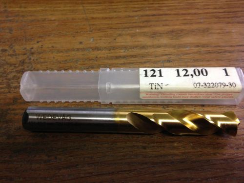 .4724&#034; 12mm HSCO TiN COATED SCREW MACHINE LENGTH DRILL