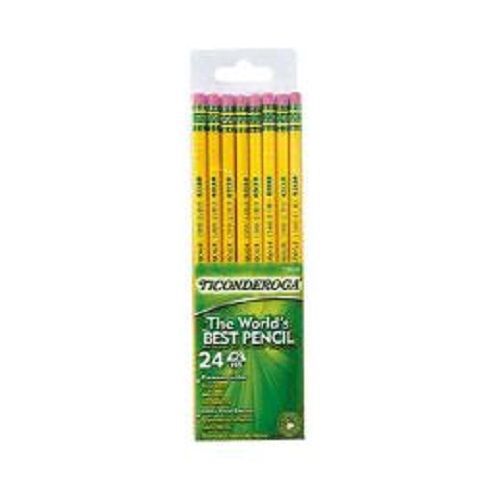 24 Dixon Ticonderoga Pencils #2 Medium Soft Lead