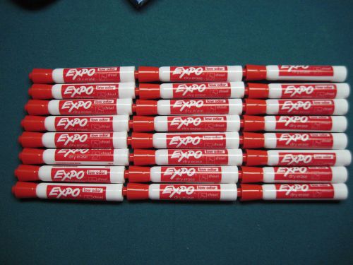 NEW  24 RED COLOR EXPO LOW ODOR CHISEL DRY ERASER MARKERS BULK PACKAGED